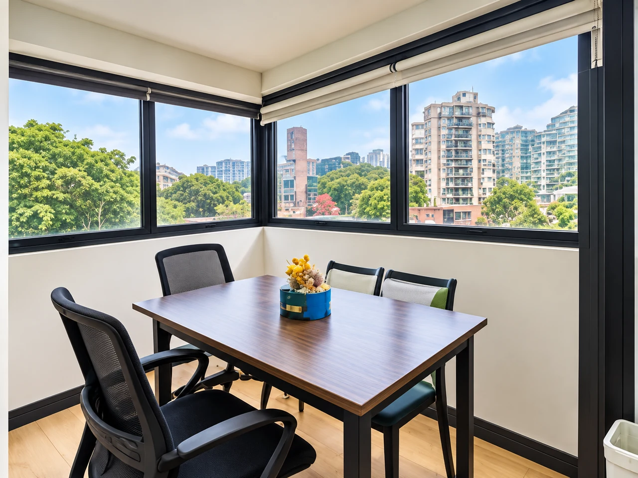 Table and chairs in the client consultation area