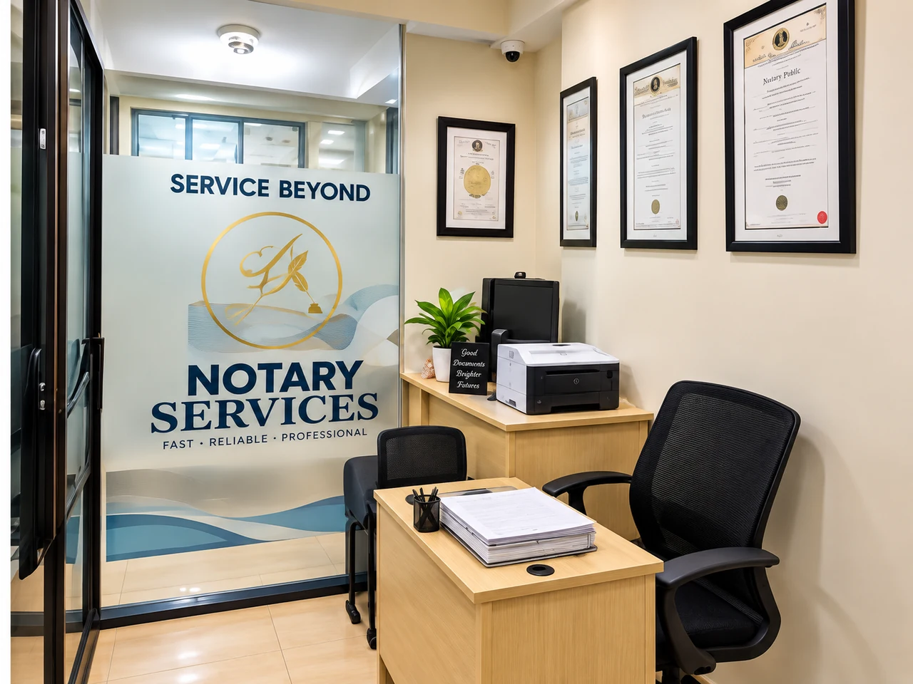 Consultation desk in the notarial and legal service area